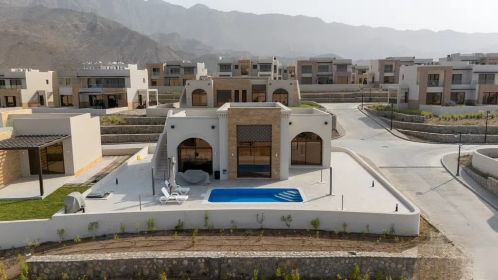 Luxurious 5BR beachfront Villa with private pool and Marina access available for Sale in Jebel Sifah 5